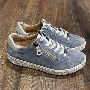 Women's Hartjes Phil Zip Sneaker - Aqua/Aluminium